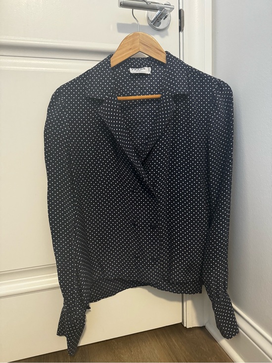 Frame Denim Tops - FRAME Black Polka Dot Button-Up Blouse